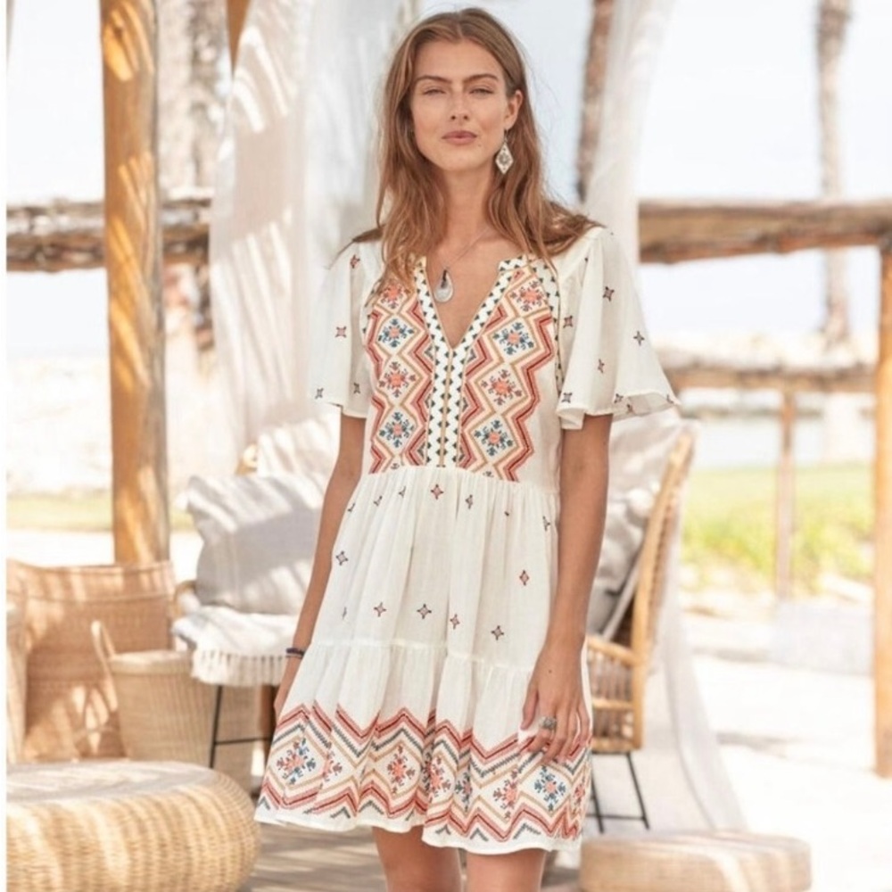NWT Sundance Chariya embroidered gauze sun dress/Coverup , size Large ,